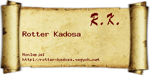 Rotter Kadosa névjegykártya